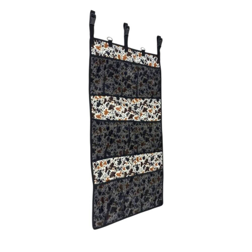 NEW SHOWMAN hanging trailer organizer in cow print